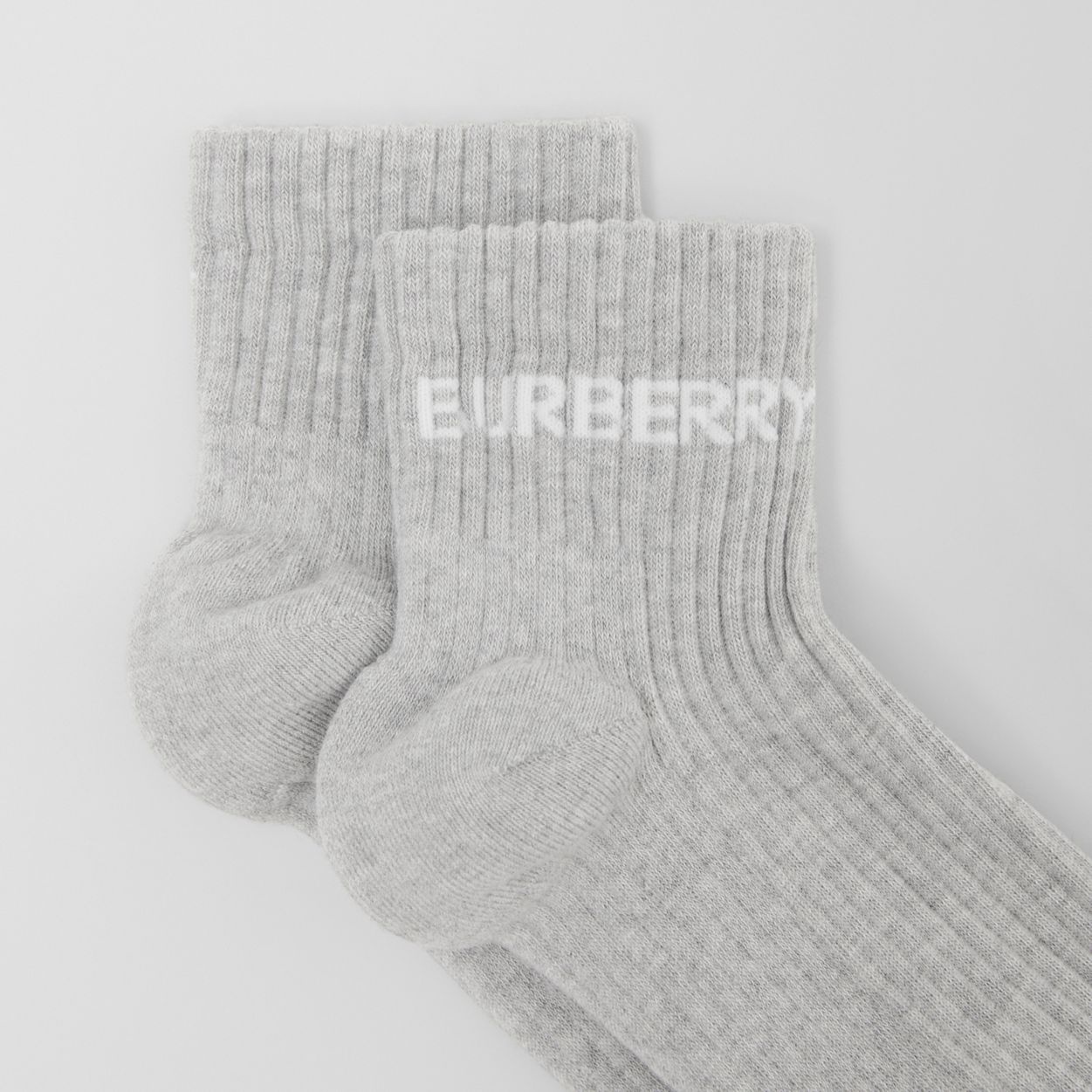 Logo Intarsia Technical Stretch Cotton Ankle Socks - 2