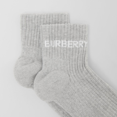 Burberry Logo Intarsia Technical Stretch Cotton Ankle Socks outlook
