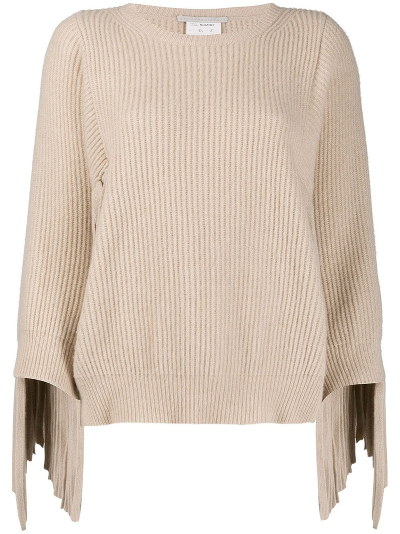 fringed rib-knit jumper 1