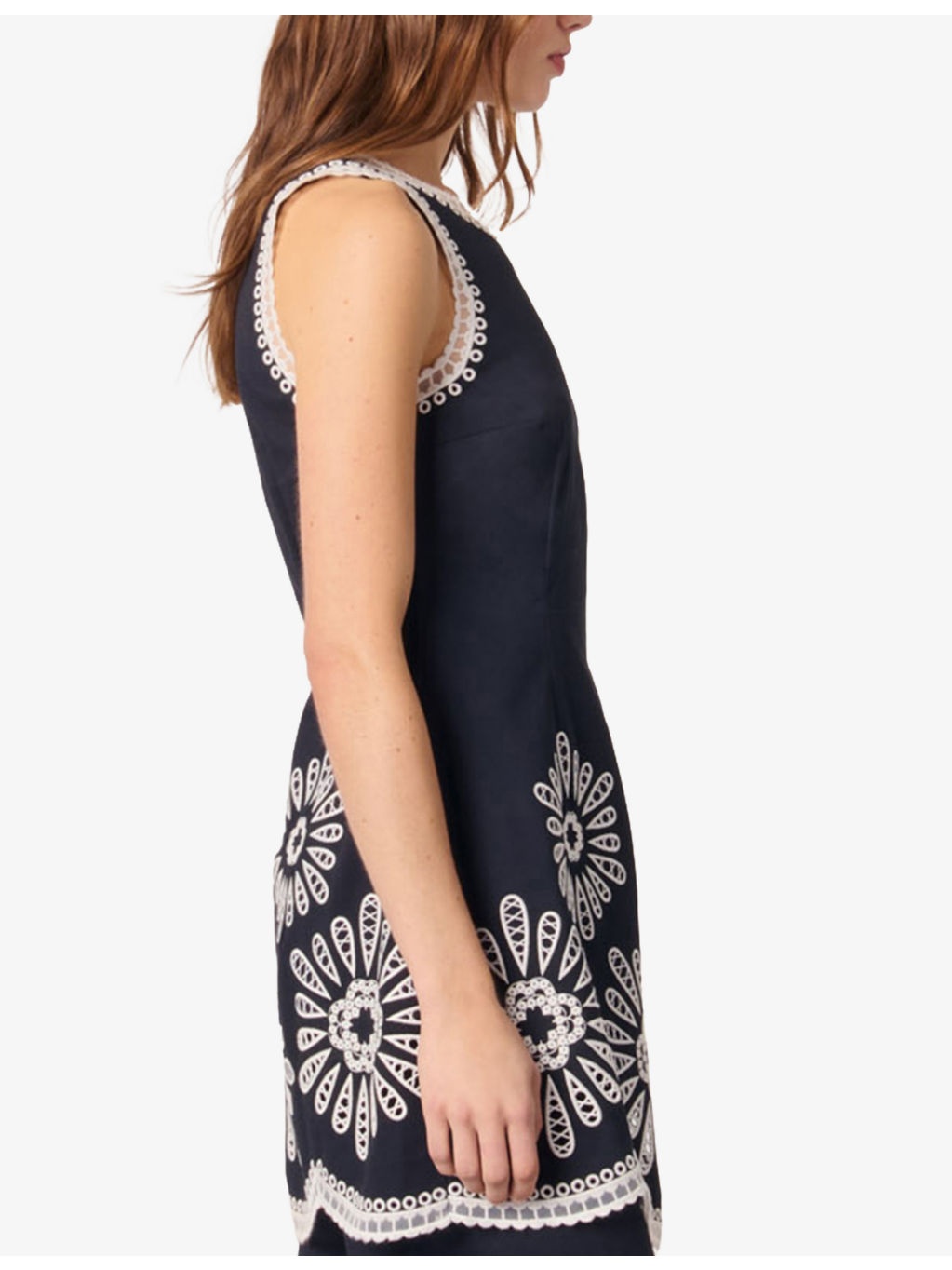 Crochet-Trim Sleeveless Stretch-Cotton Mini Dress - 3