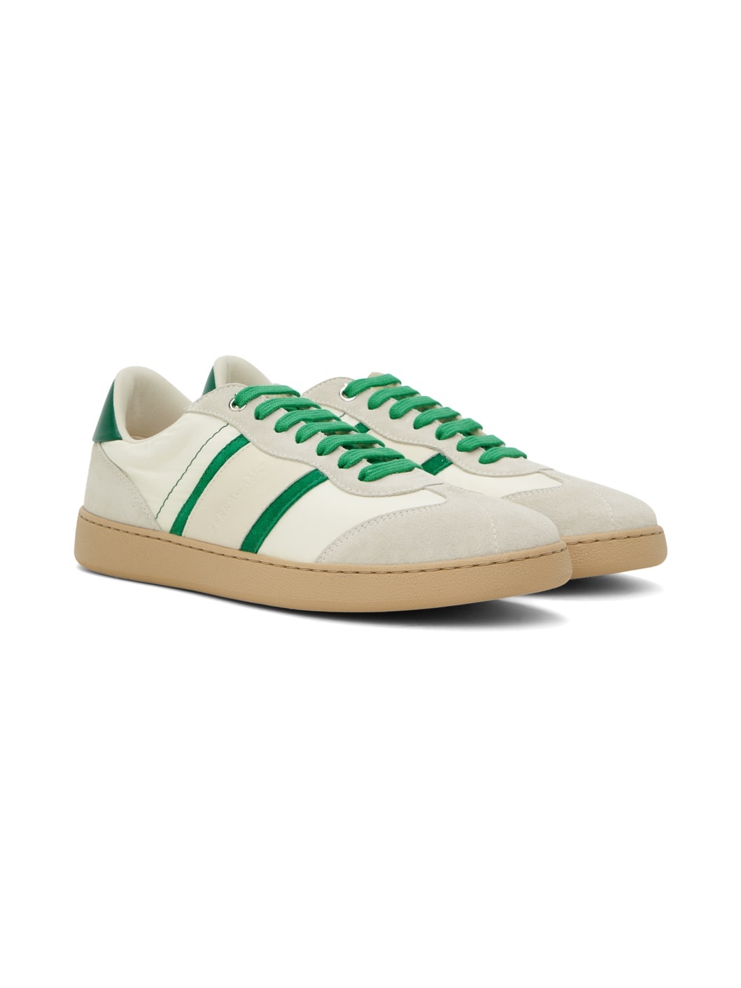 Off-White & Green Signature Low Sneakers - 4