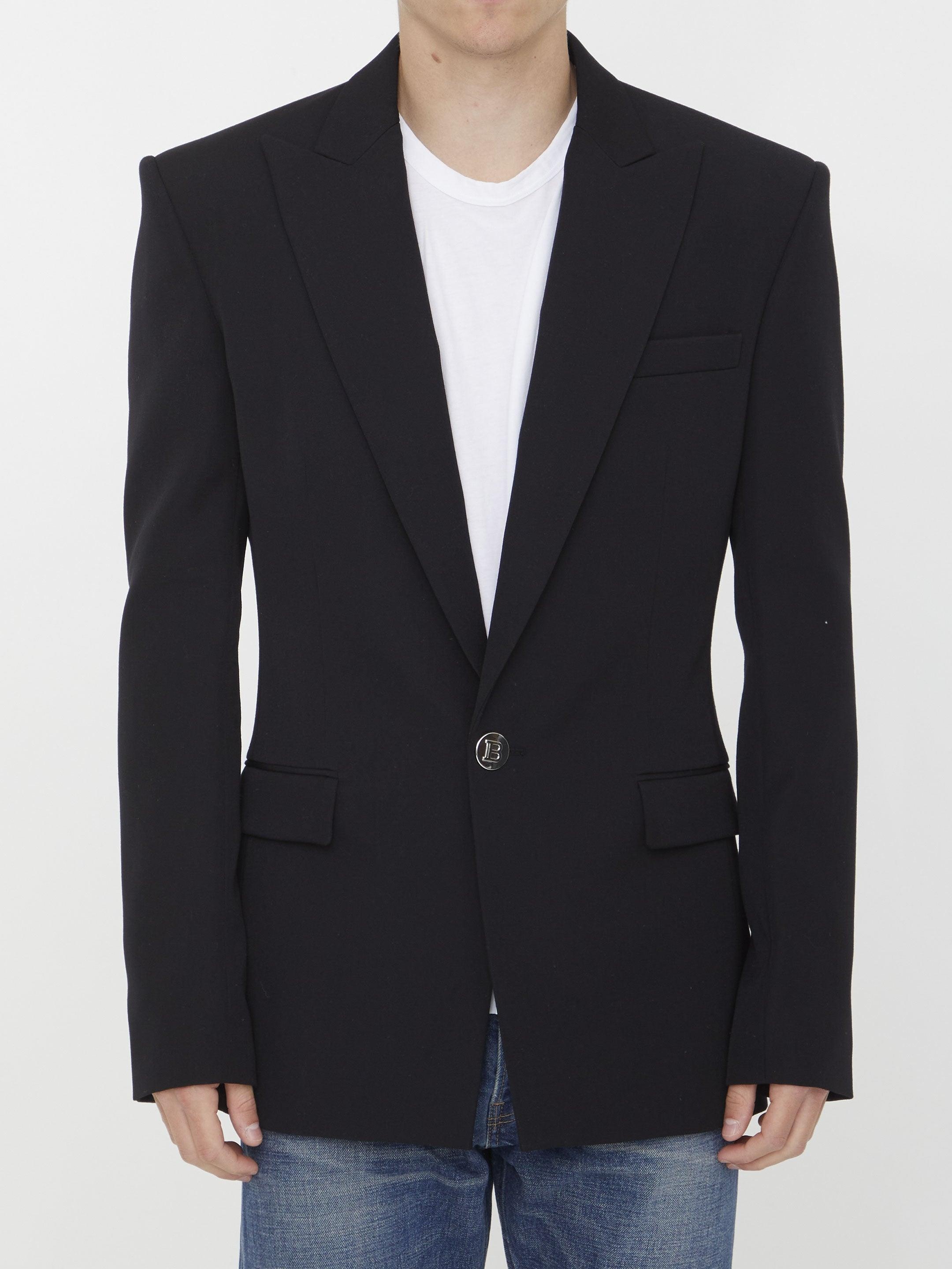 Balmain Black Wool Jacket - 1