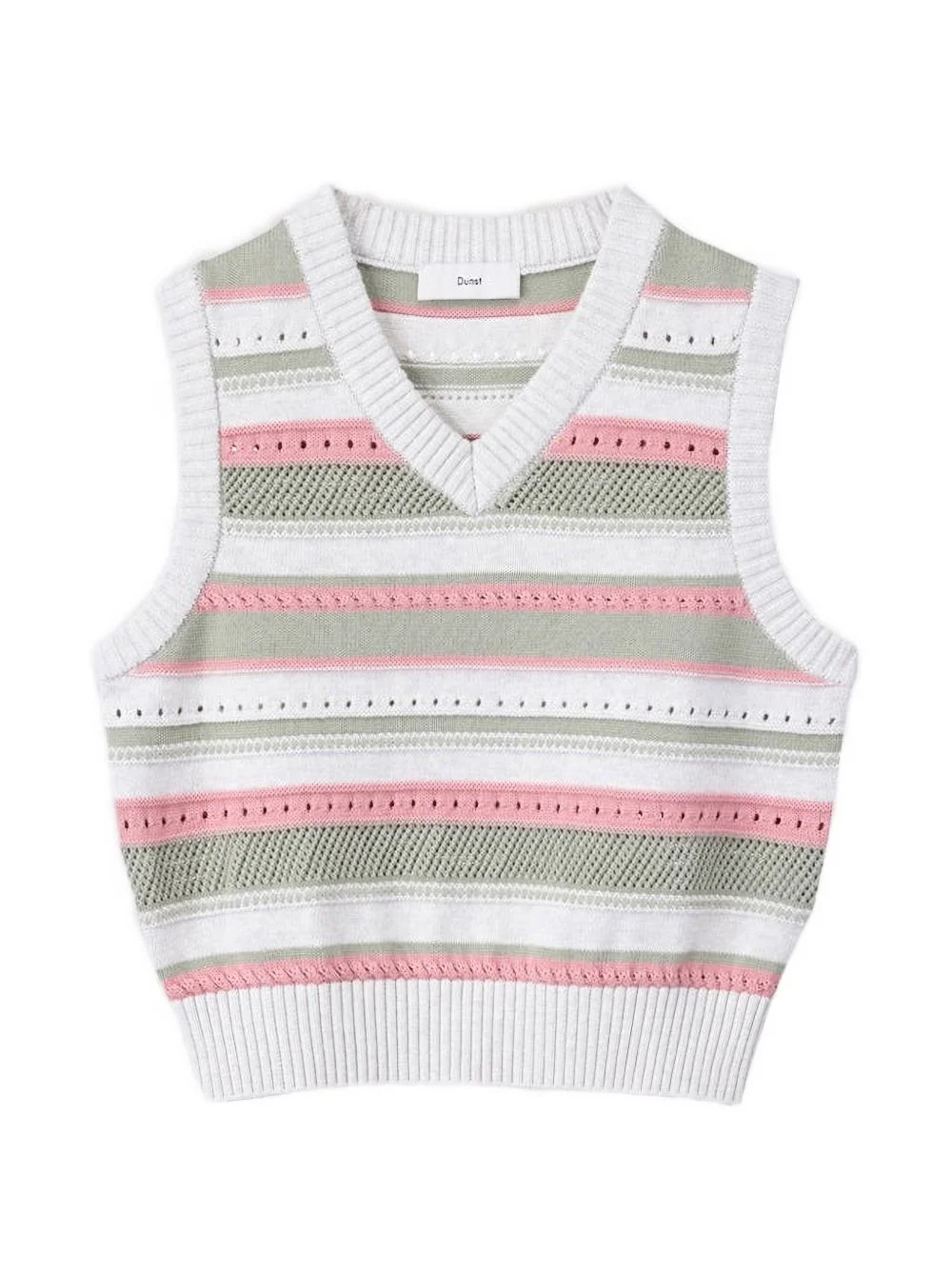 striped knitted vest - 1