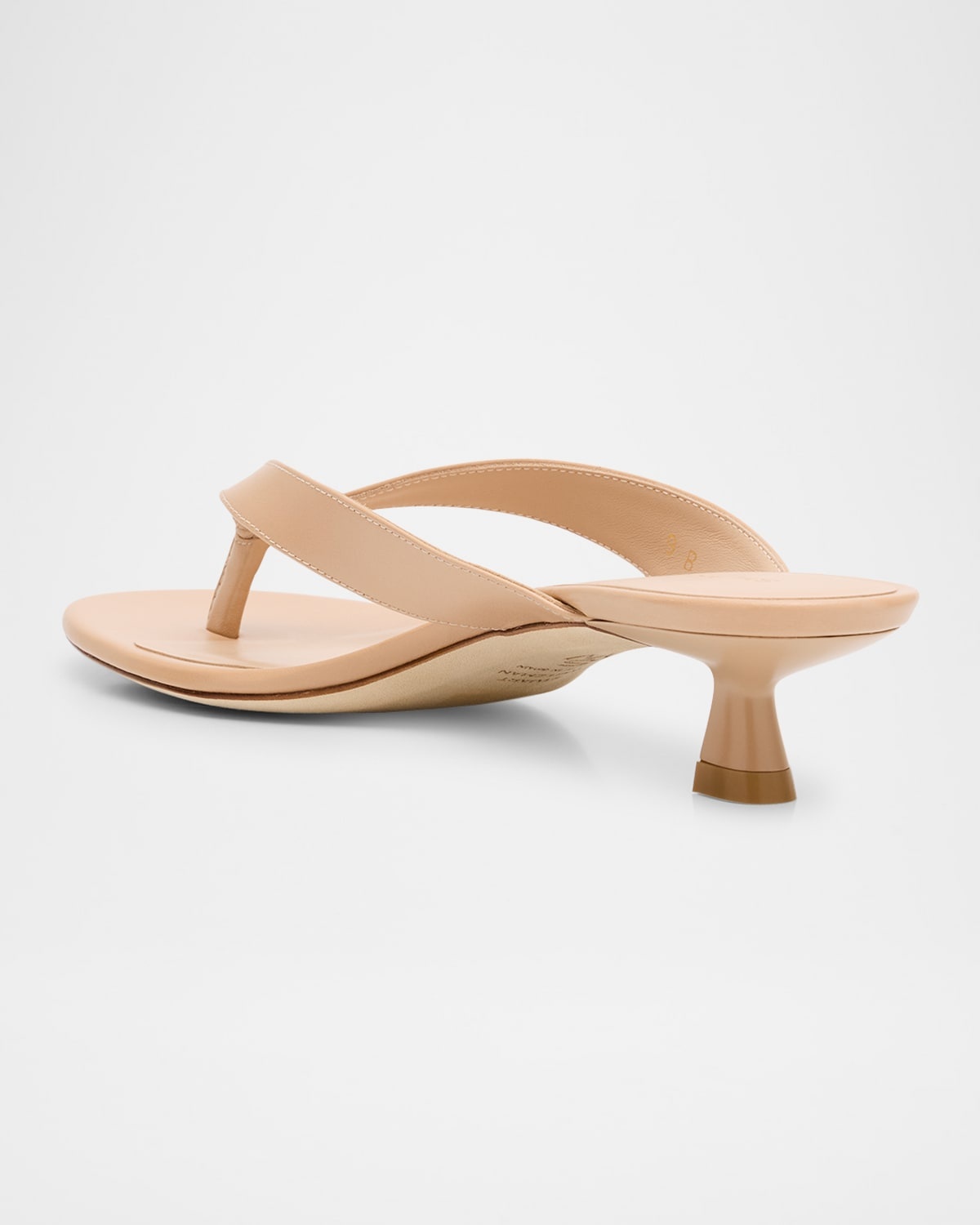 Rio Leather Kitten-Heel Thong Sandals - 4
