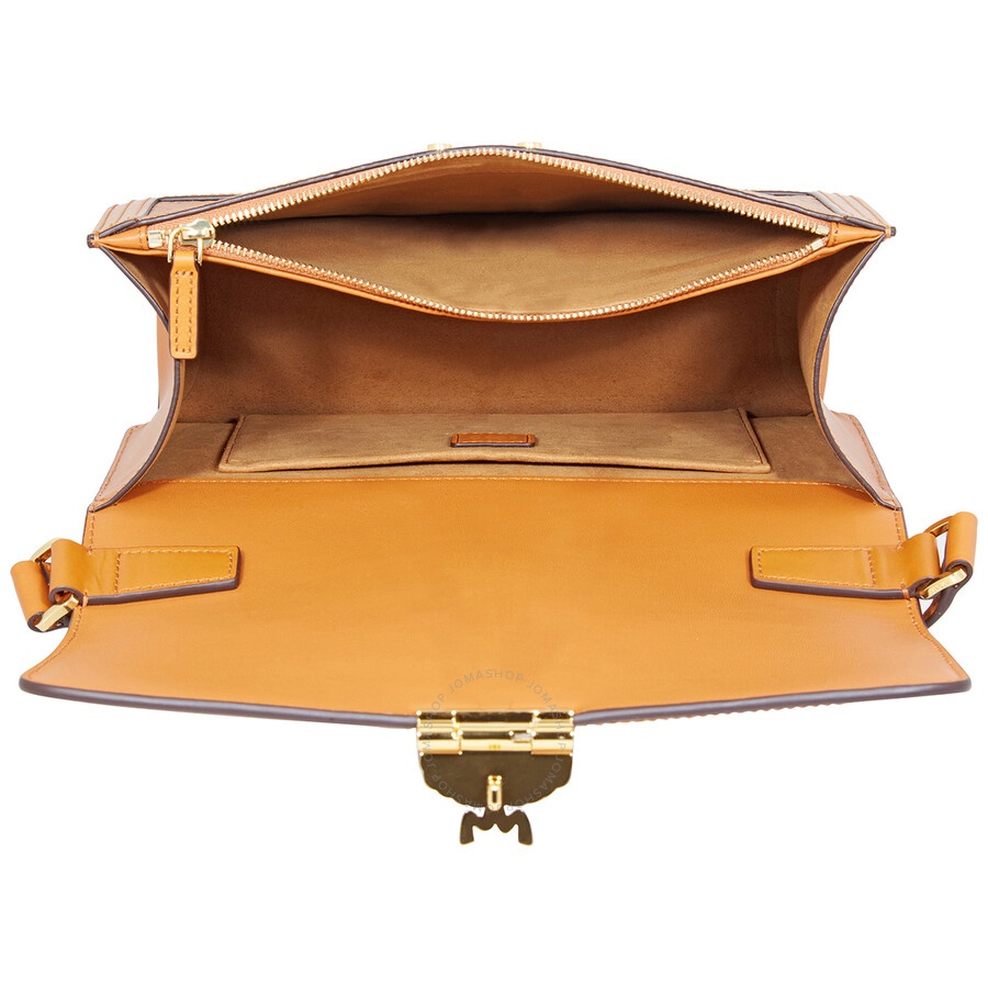 MCM Signature Visetos Tracy Shoulder Bag In Cognac - 5