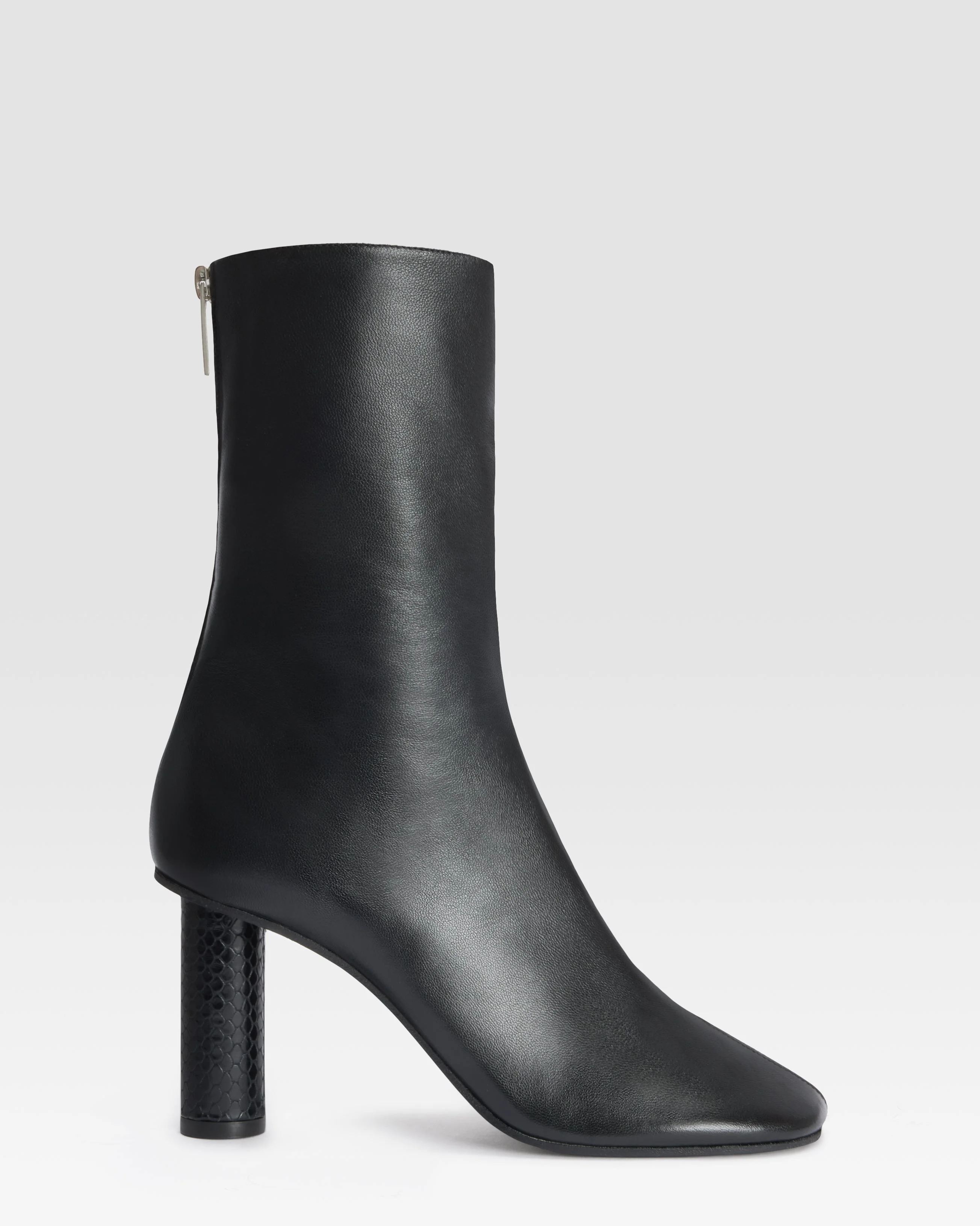 NAPPA ANKLE BOOT WITH PYTHON-PRINT LEATHER DETAIL - 1