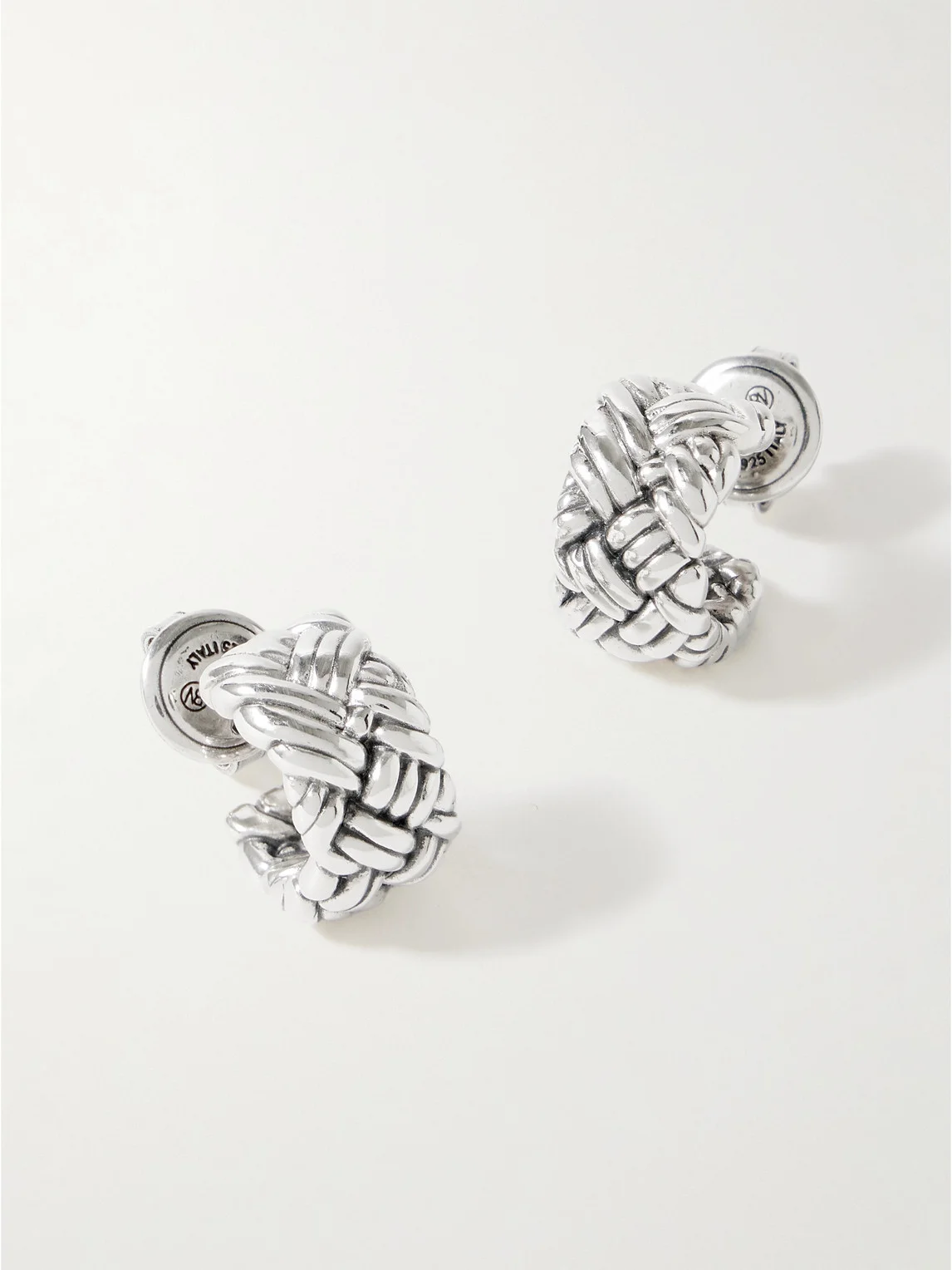 Intrecciato Small Sterling Silver Earrings - 1