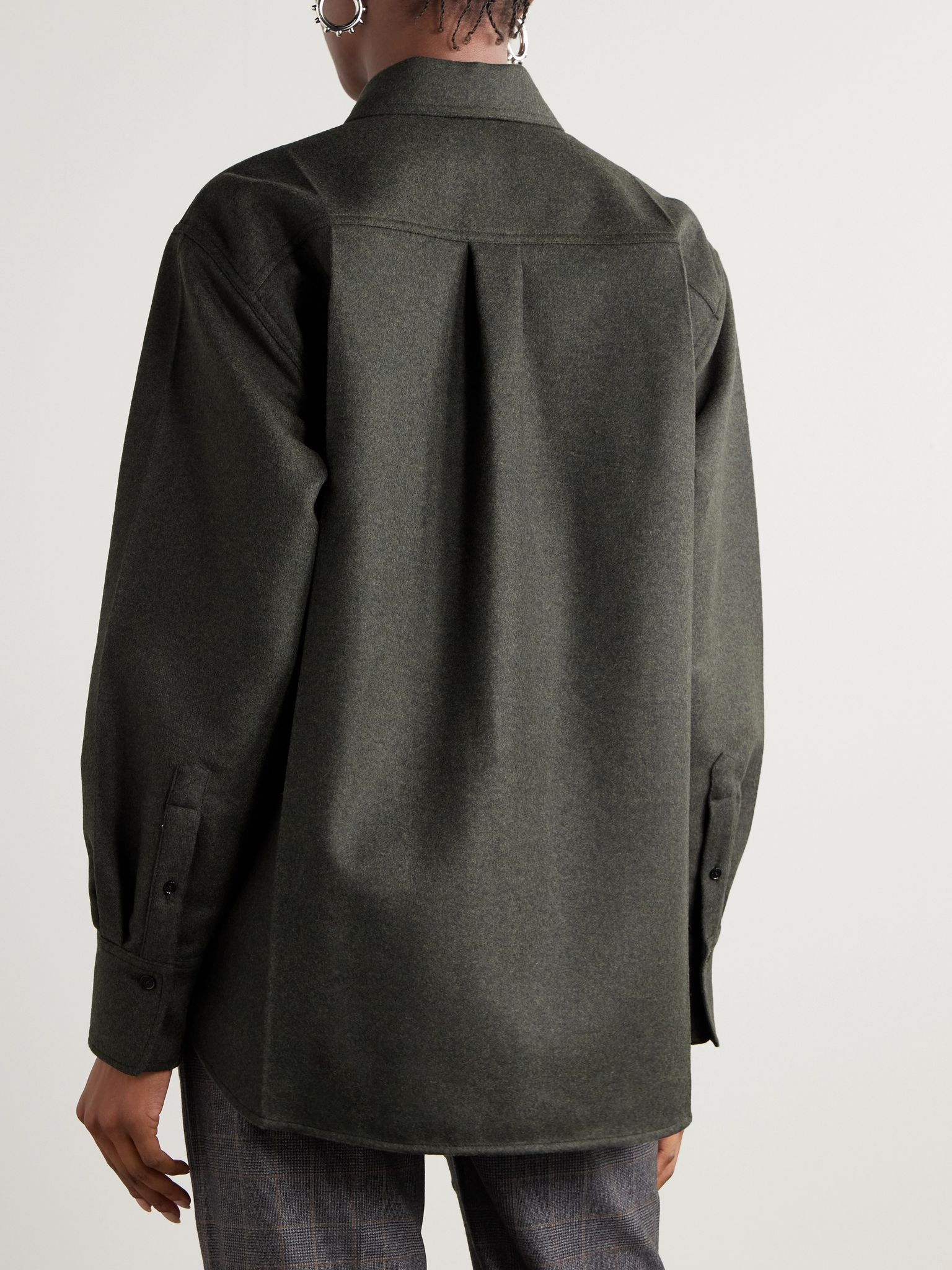 Wool shirt Dark green - 4