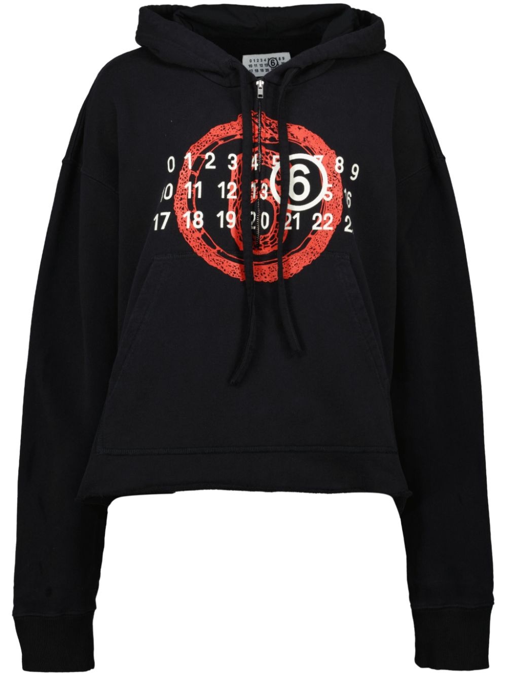 numbers-motif hoodie - 1