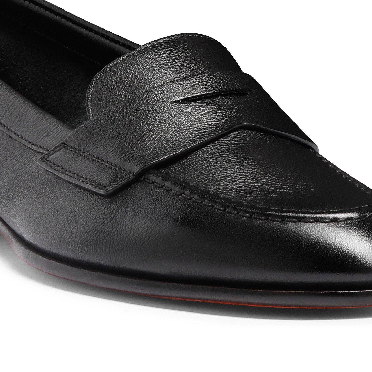 Women’s black leather penny loafer - 6