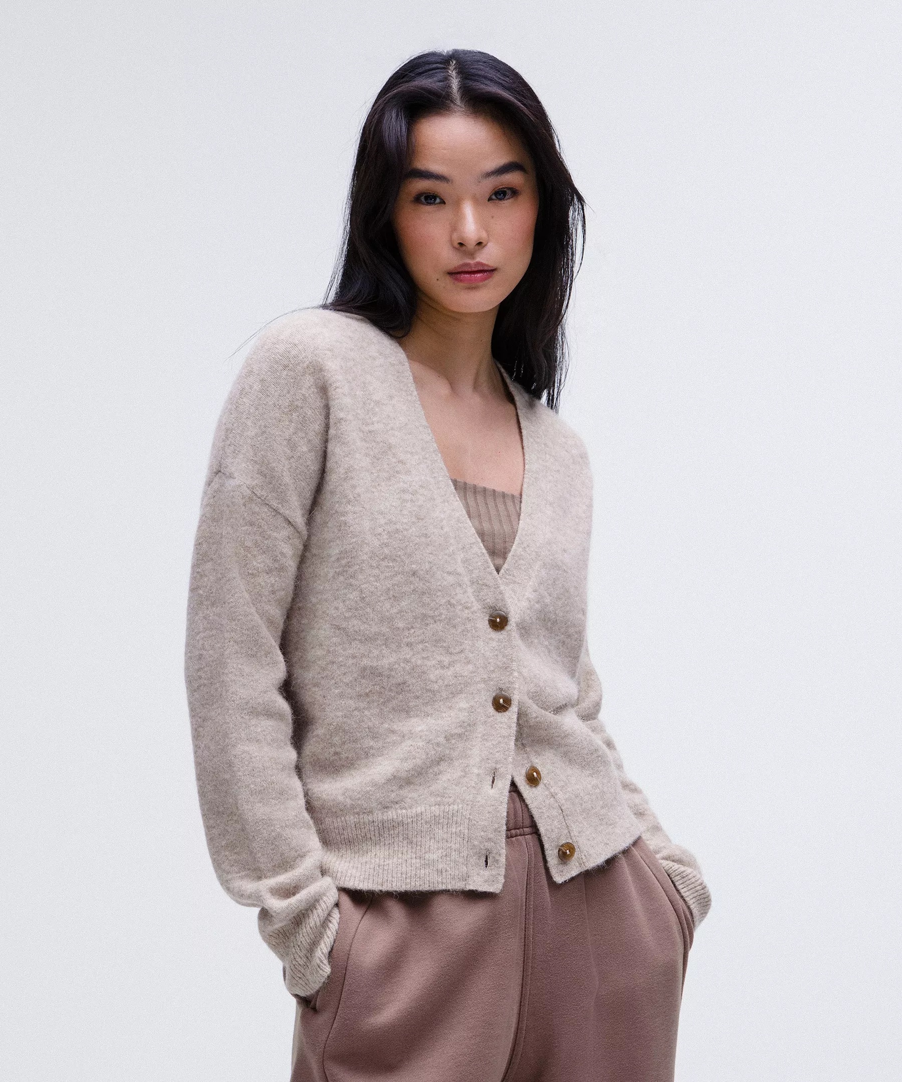 Women's Alpaca Wool-Blend Cardigan Sweater - 1