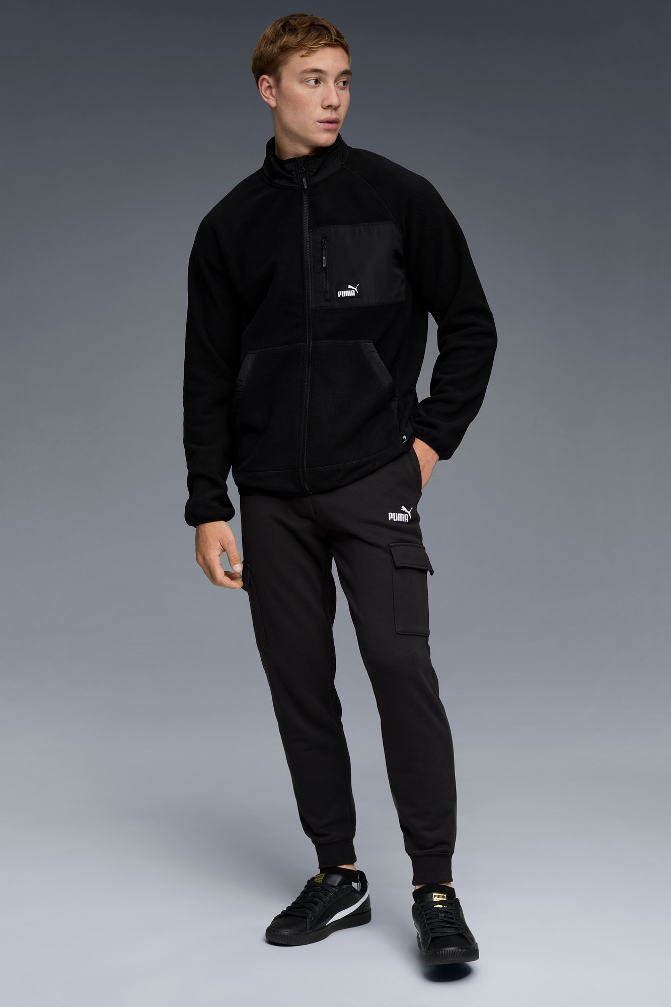 Polar Fleece Jacket With Woven Men - 5