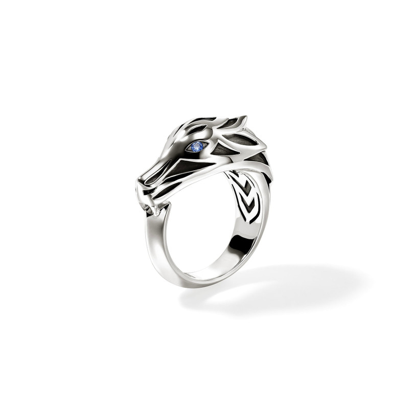 Naga Ring, Sterling Silver, Blue Sapphire 3