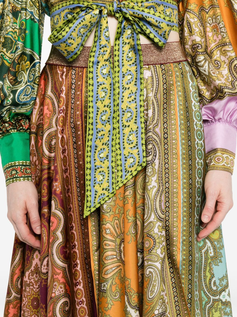 Clemenza paisley-print asymmetric midi skirt - 5