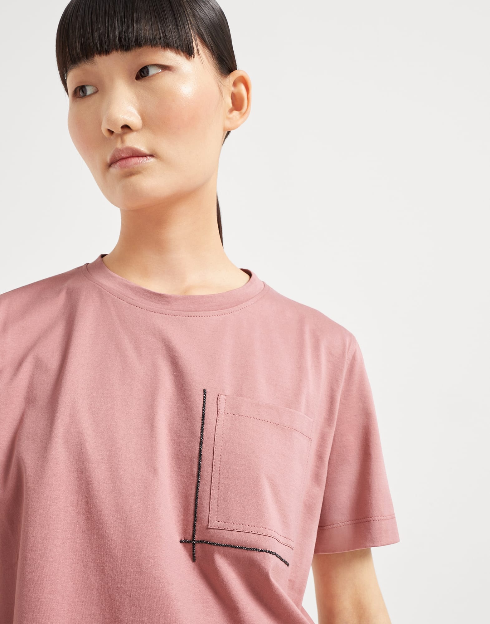Brunello Cucinelli Cotton jersey T-shirt with shiny pocket