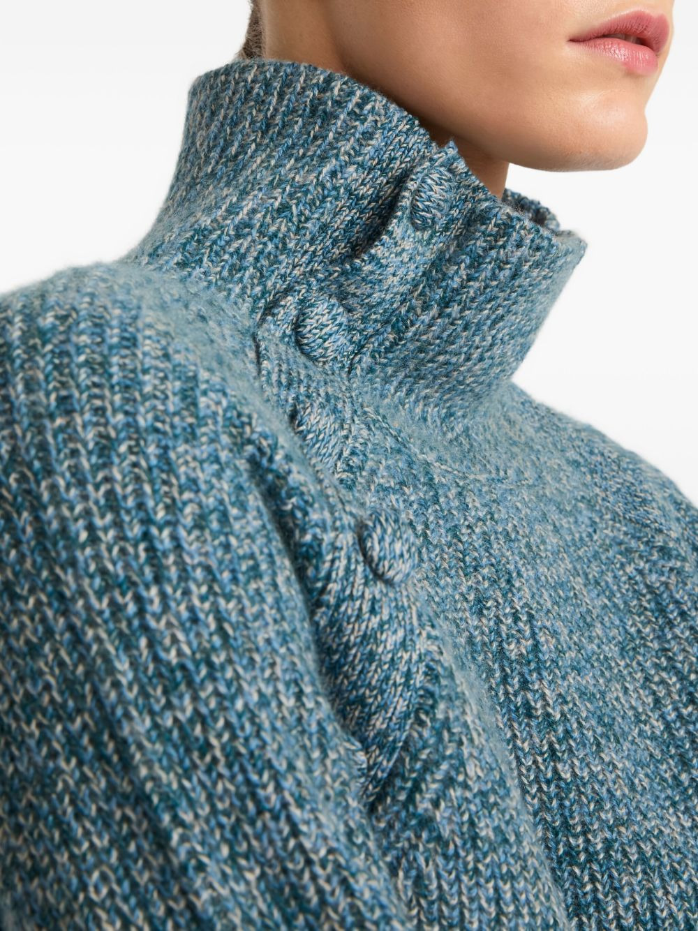 funnel-neck button-detail sweater - 5