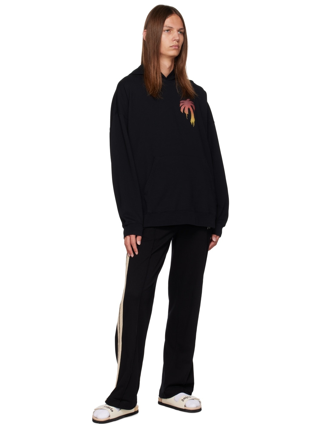 Palm Angels Black 'I Love PA' Hoodie | ssense | REVERSIBLE