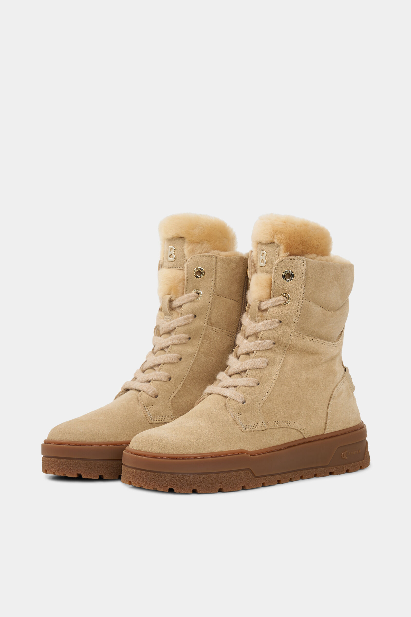 Calgary lace-up boots with spikes in Camel - 3
