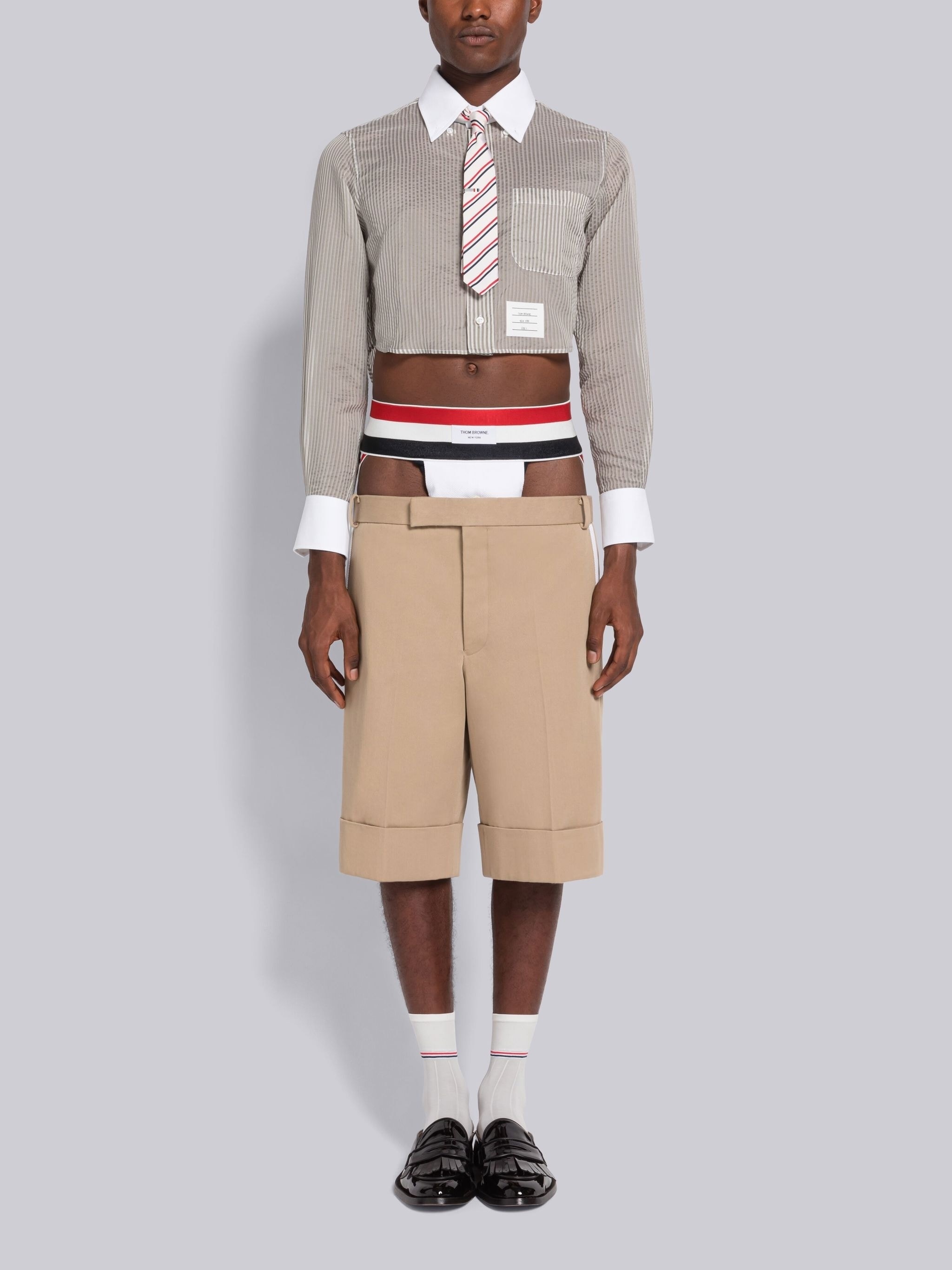 Piece Dyed Cotton Gabardine Super Low Rise Short - 3