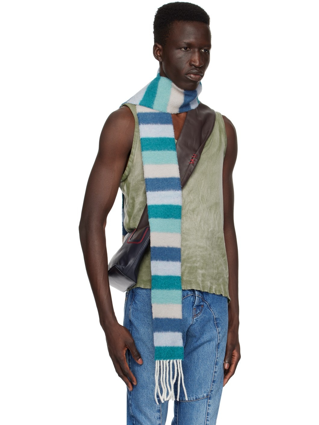 Khaki Raw Edge Tank Top - 2