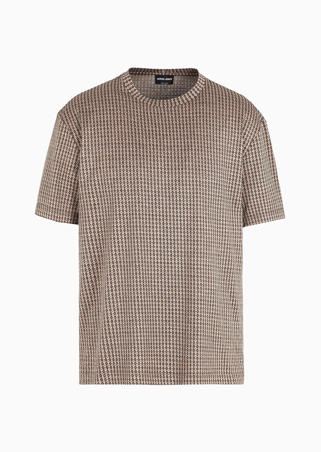 Printed cotton interlock crew-neck T-shirt - 1