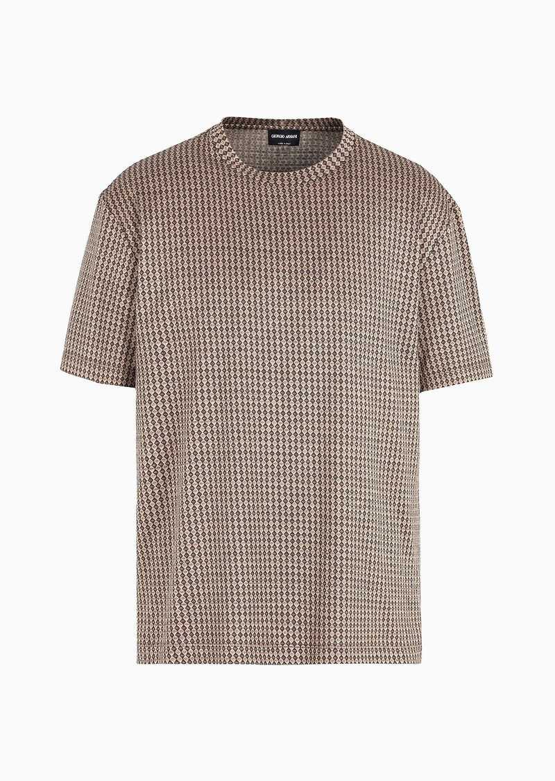 Printed cotton interlock crew-neck T-shirt 1