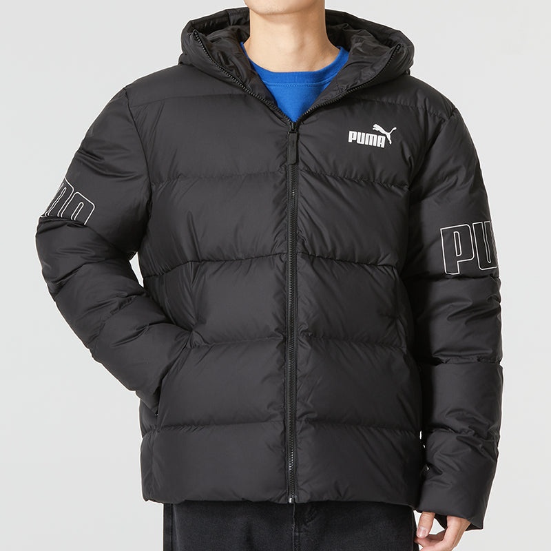 PUMA Power Hooded Down Puffer Jacket 'Black' 676032-01 - 3