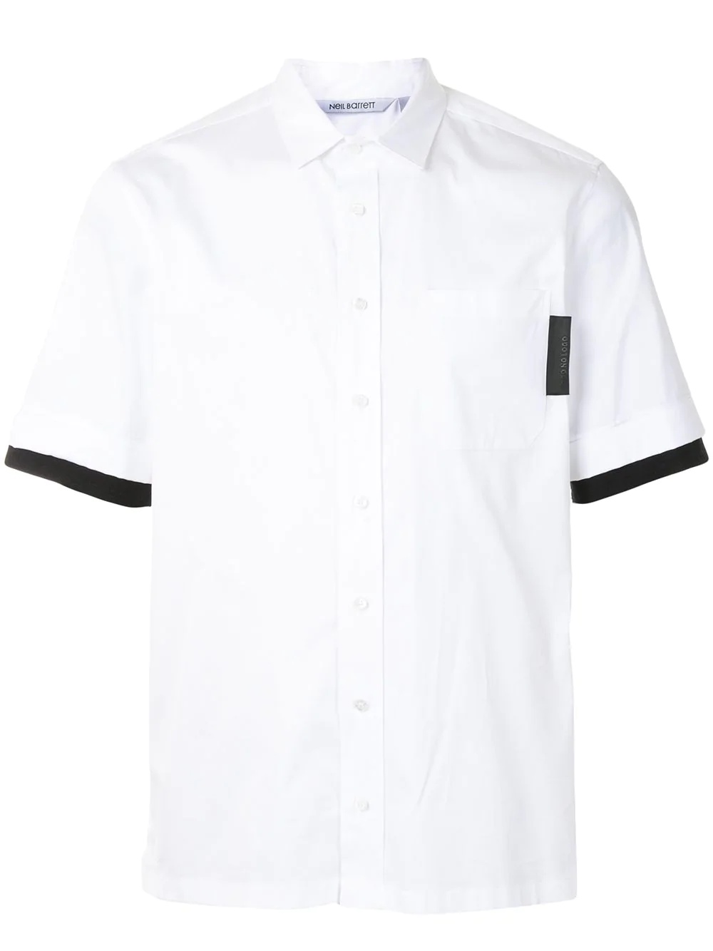 contrasting trim short-sleeve shirt - 1