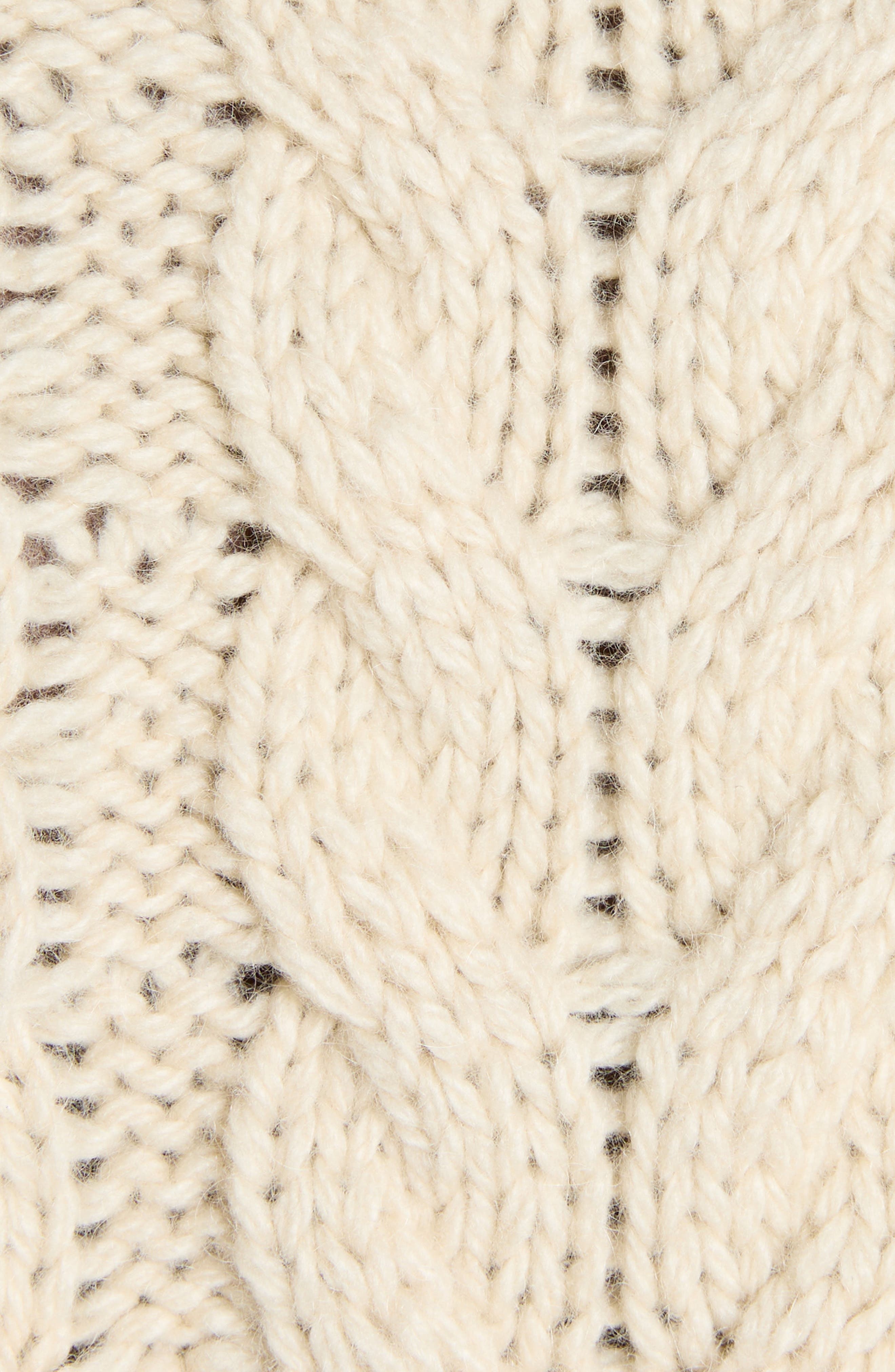 TOM FORD Cable Stitch Wool, Cashmere & Mohair Turtleneck Sweater in Aw102 Cream at Nordstrom - 6
