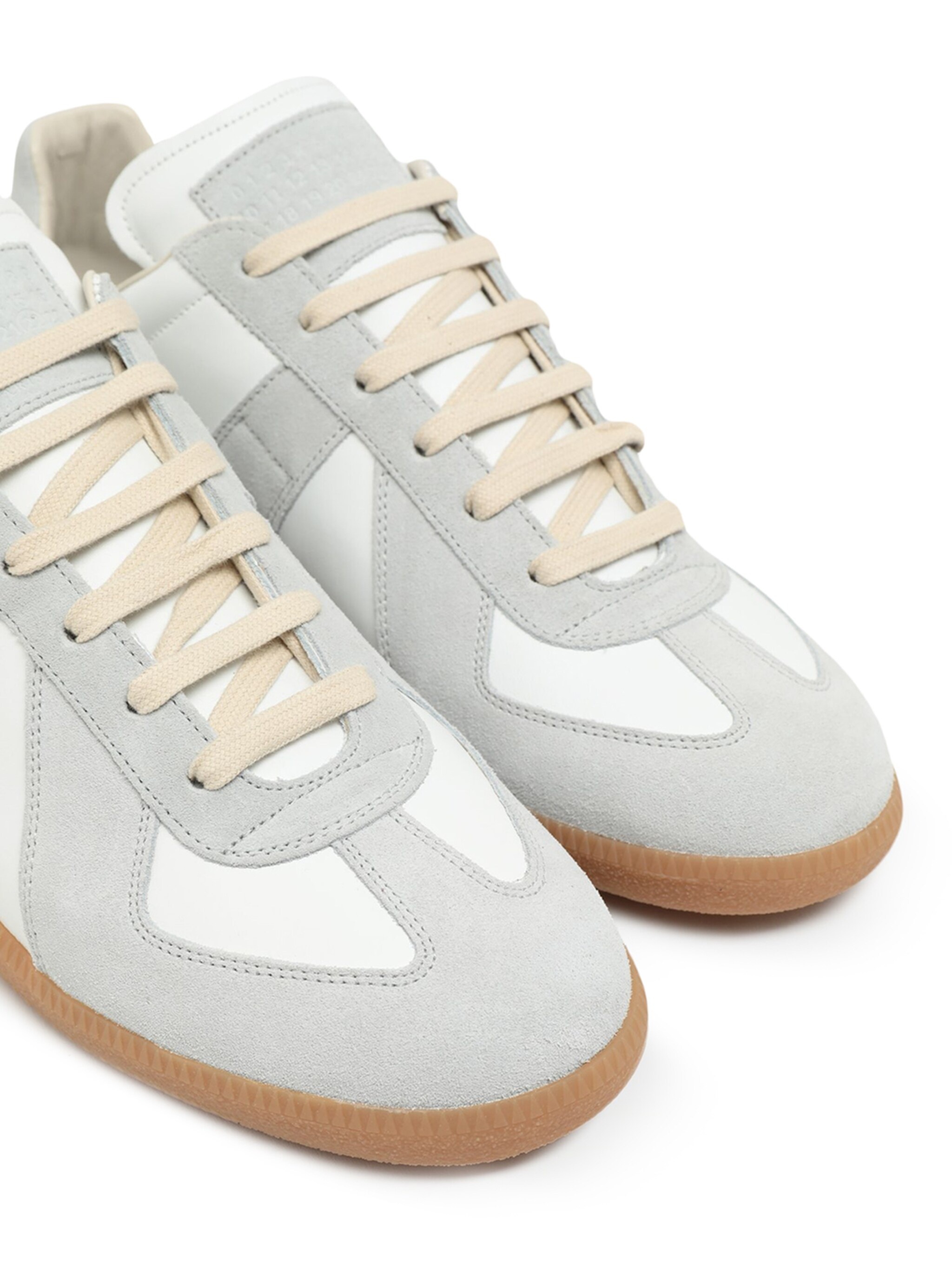 panelled lace-up sneakers - 3