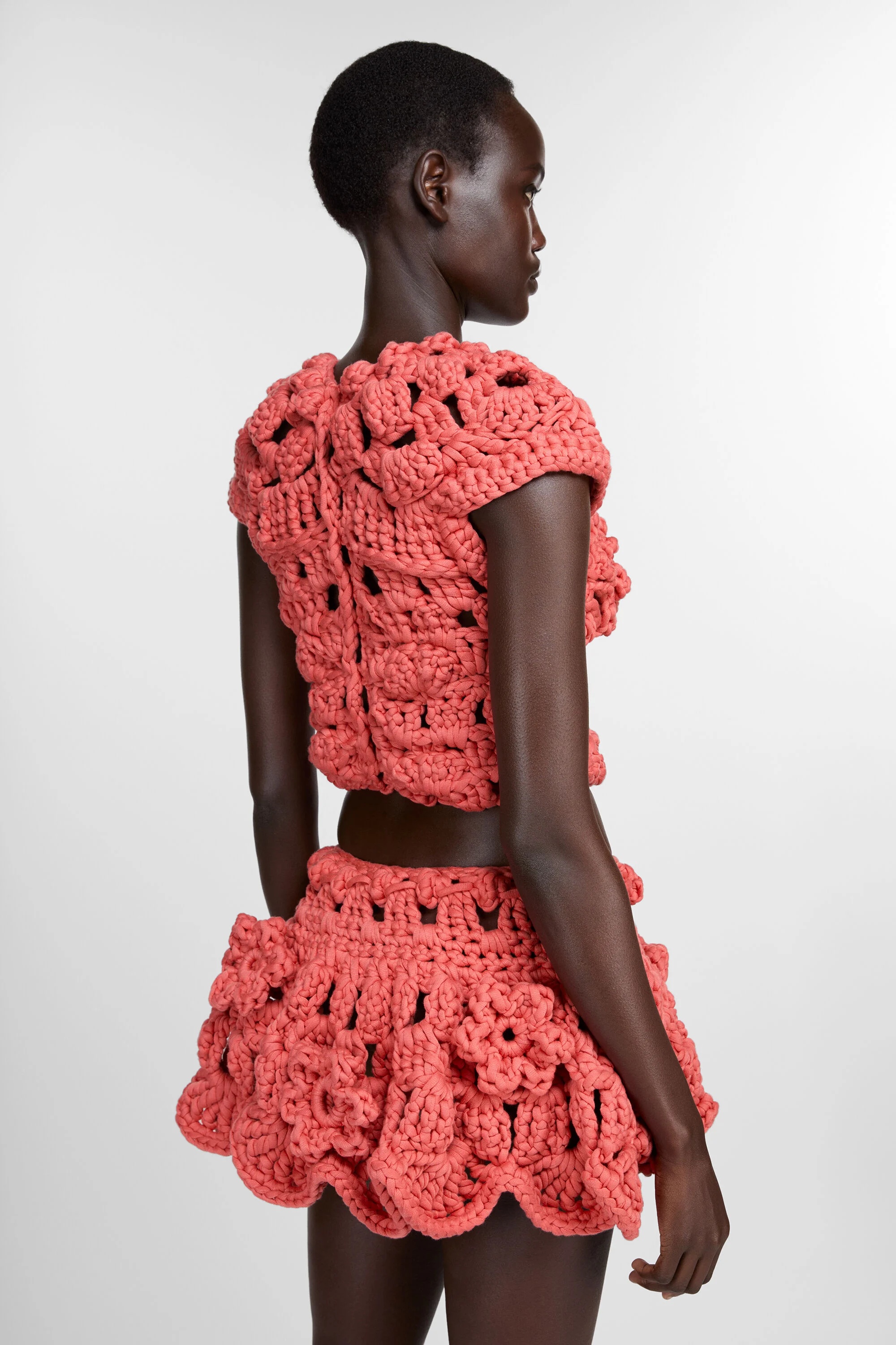 Crochet top - Coral red - 3