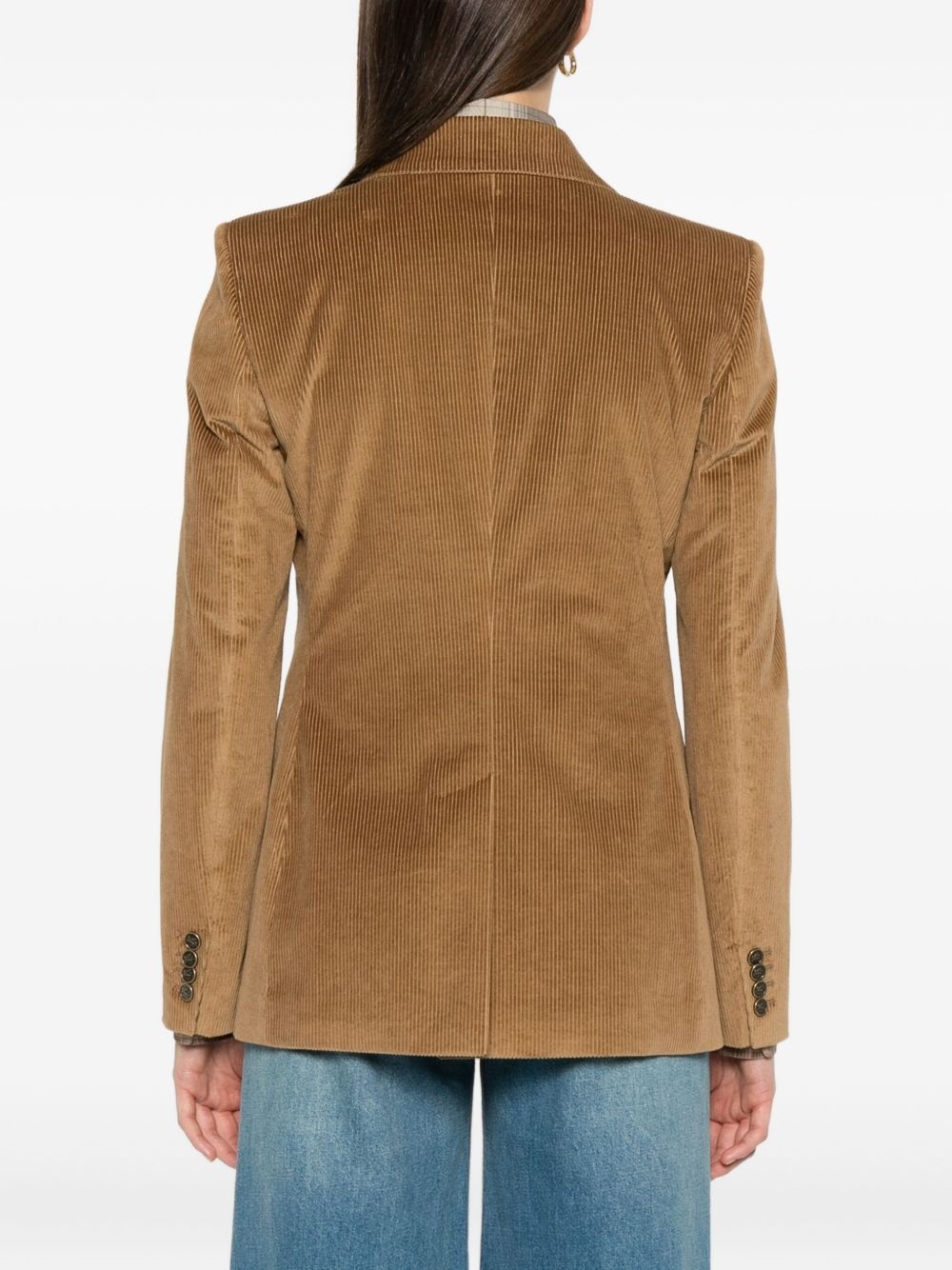 corduroy double-breasted blazer - 4