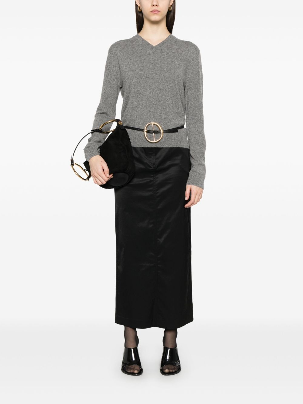 V-neck knit sweater - 2