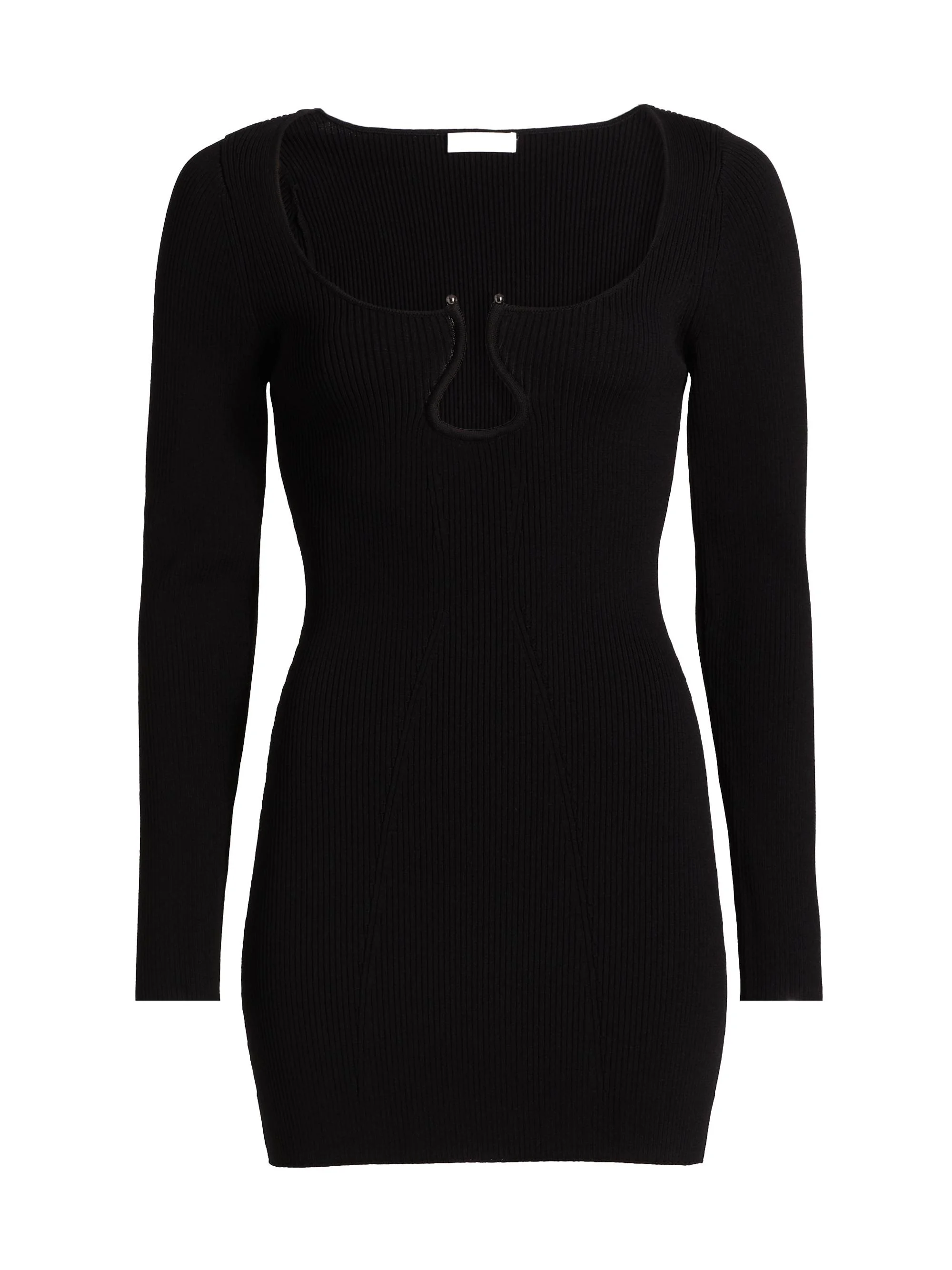 Women's Lyl U-Ring Long-Sleeve Minidress - Black - 1