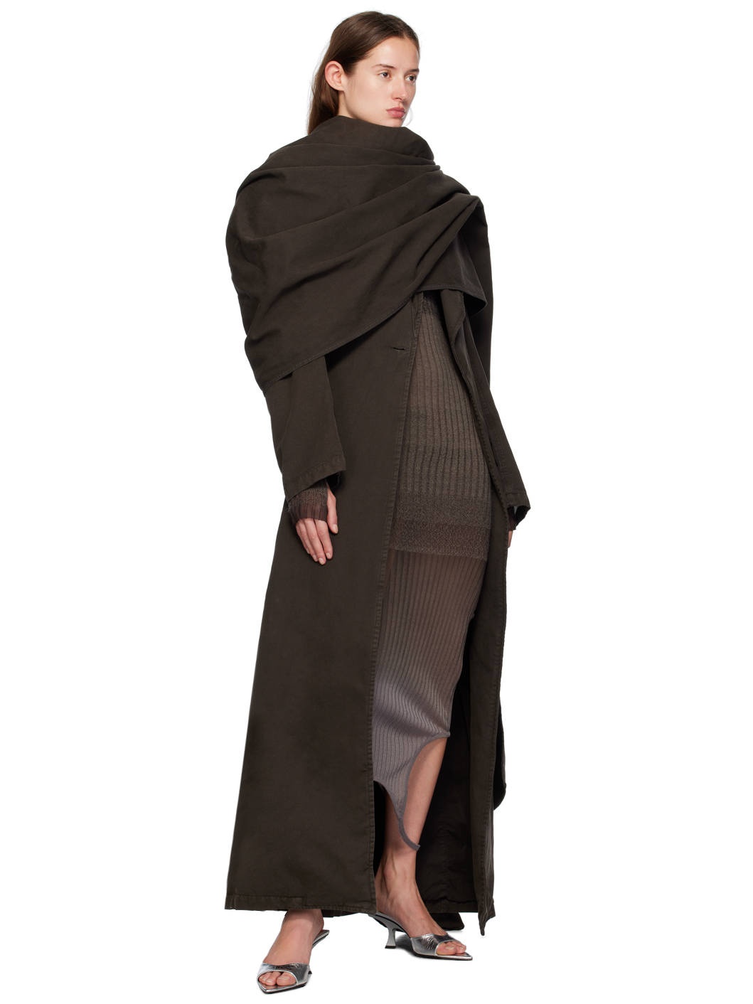 SSENSE Exclusive Brown Long Trench Coat - 5
