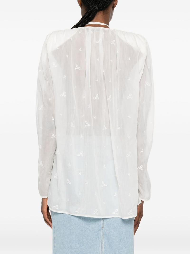 floral-embroidered ruffled blouse 4