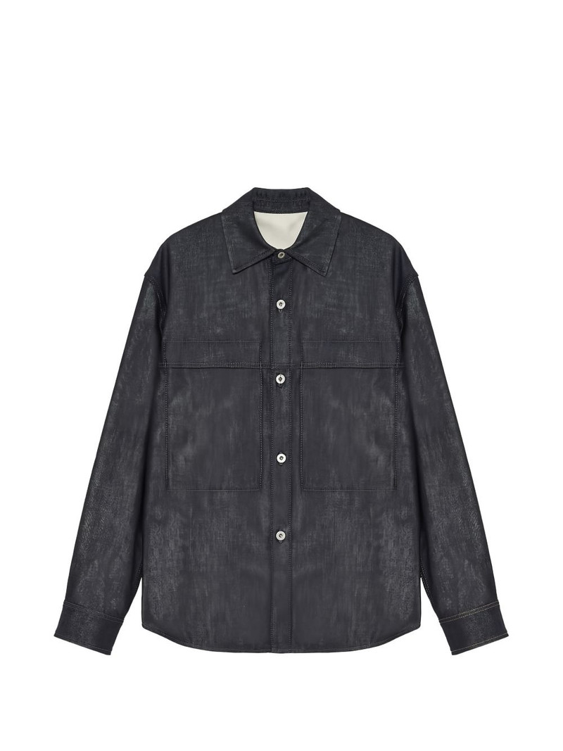contrast-stitch denim shirt 1