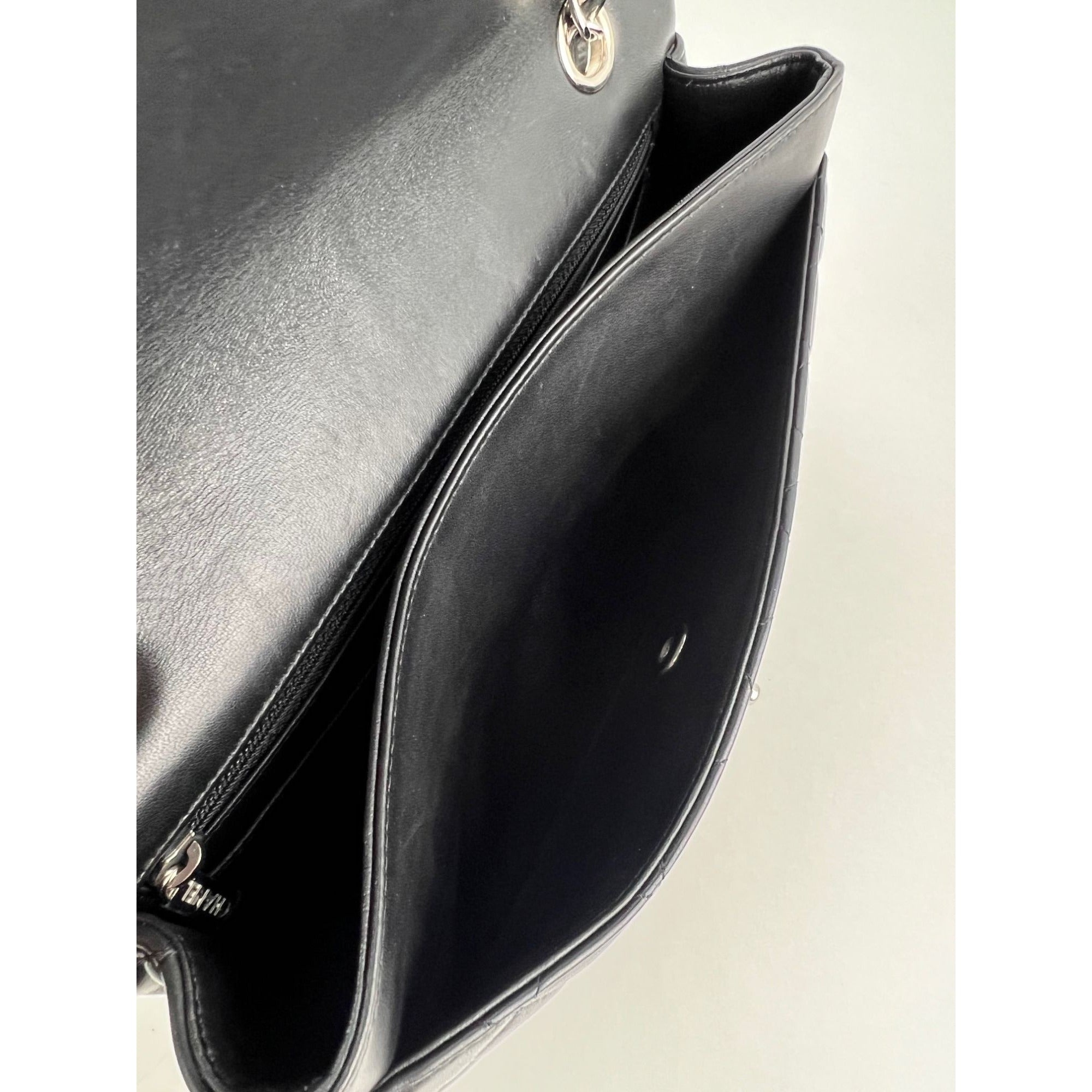 Chanel Quilted Lambskin Valentine Crystal Charms Medium Single Flap Black Bag - 14