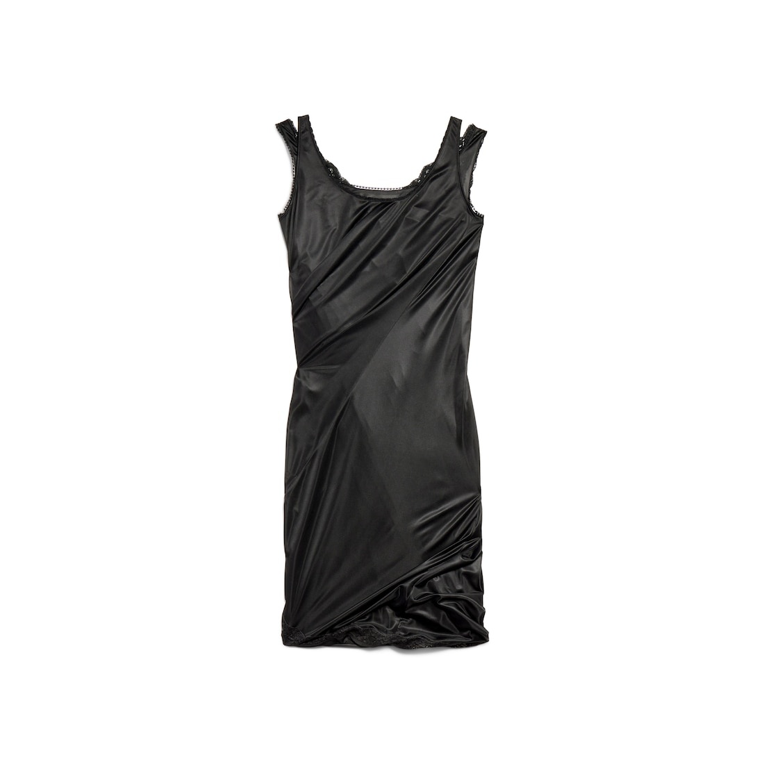 Women's Twisted Slip Dress in Black - 6
