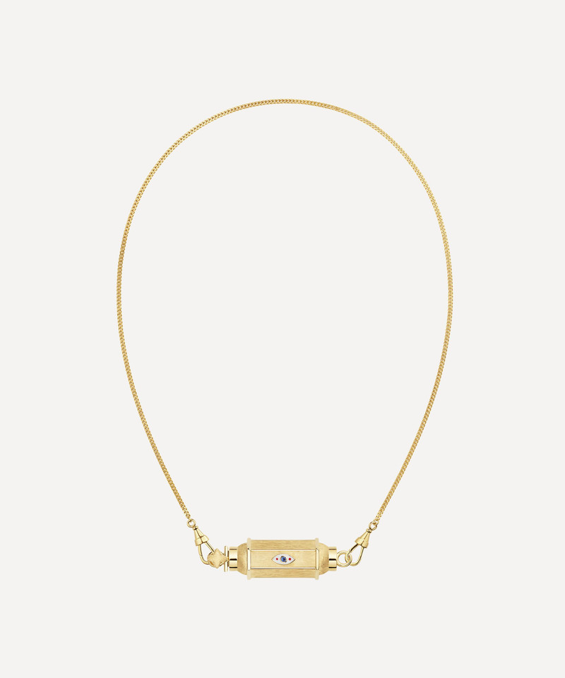 18ct Gold Evil Eye Baby Locket Necklace 1