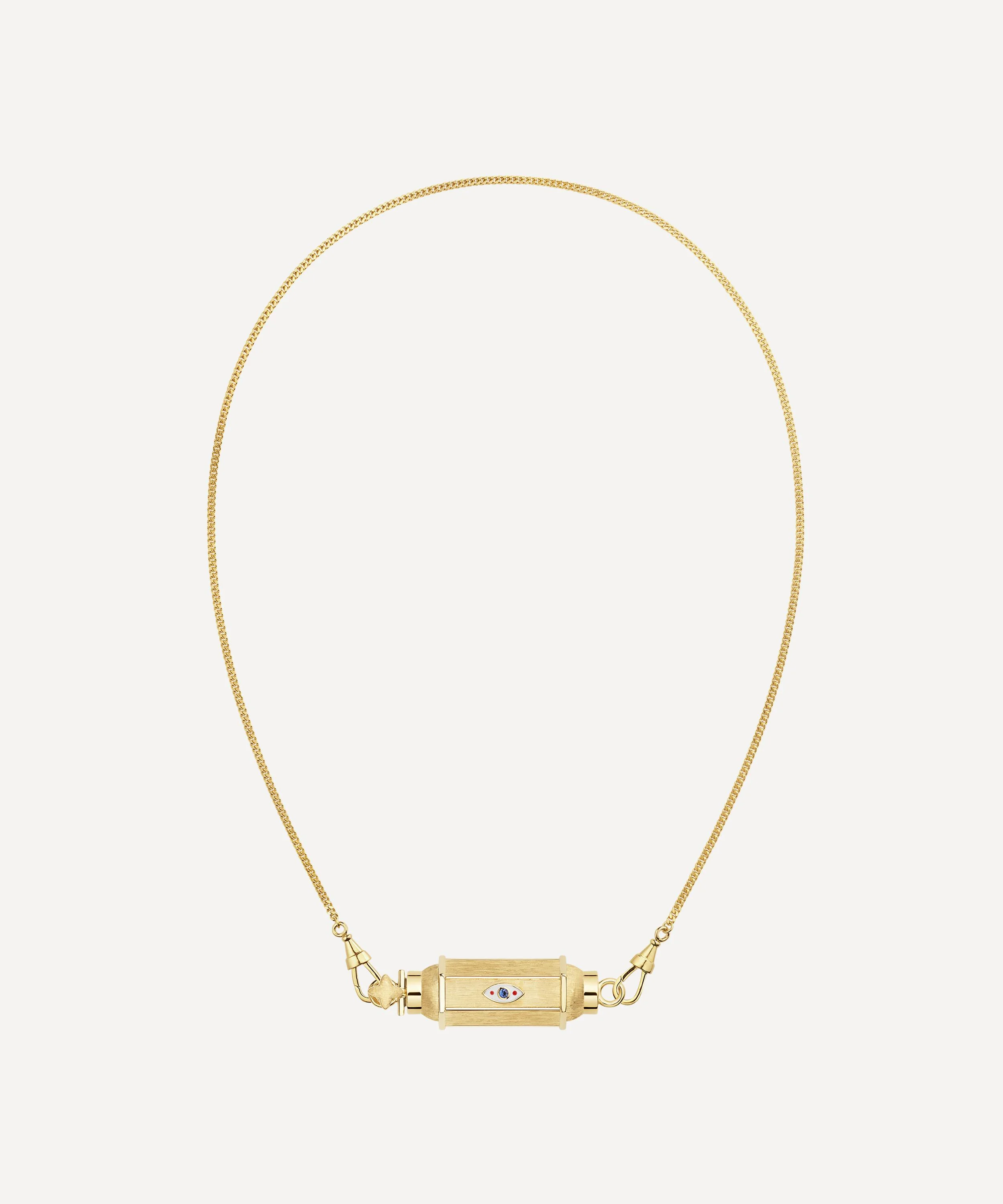 18ct Gold Evil Eye Baby Locket Necklace - 1