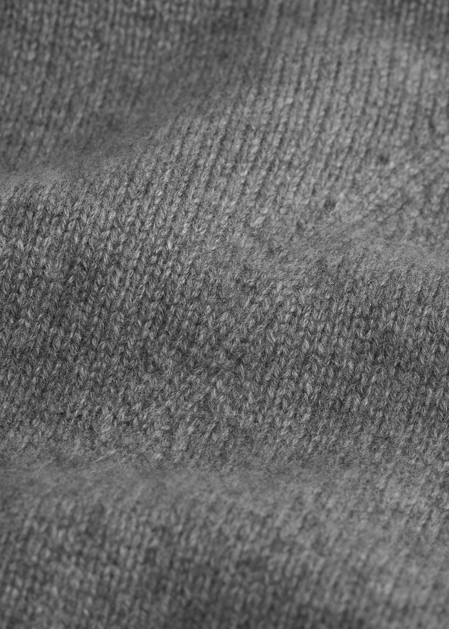 Wool cashmere hoodie bib grey melange - 4