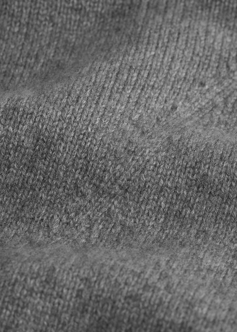 Wool cashmere hoodie bib grey melange 4