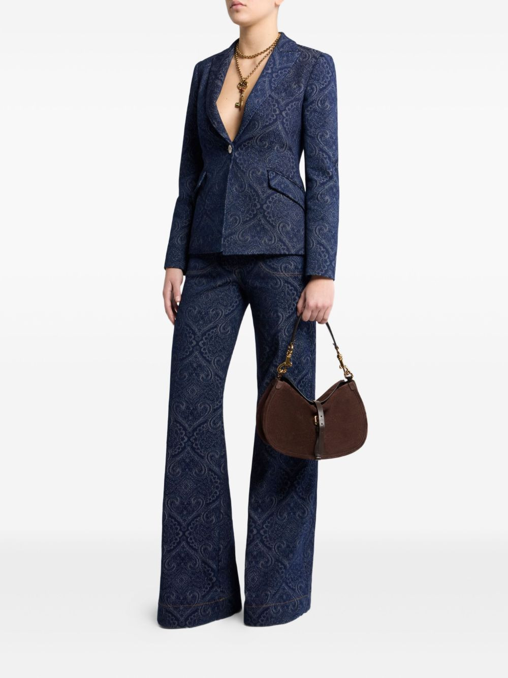 paisley-jacquard jeans - 2