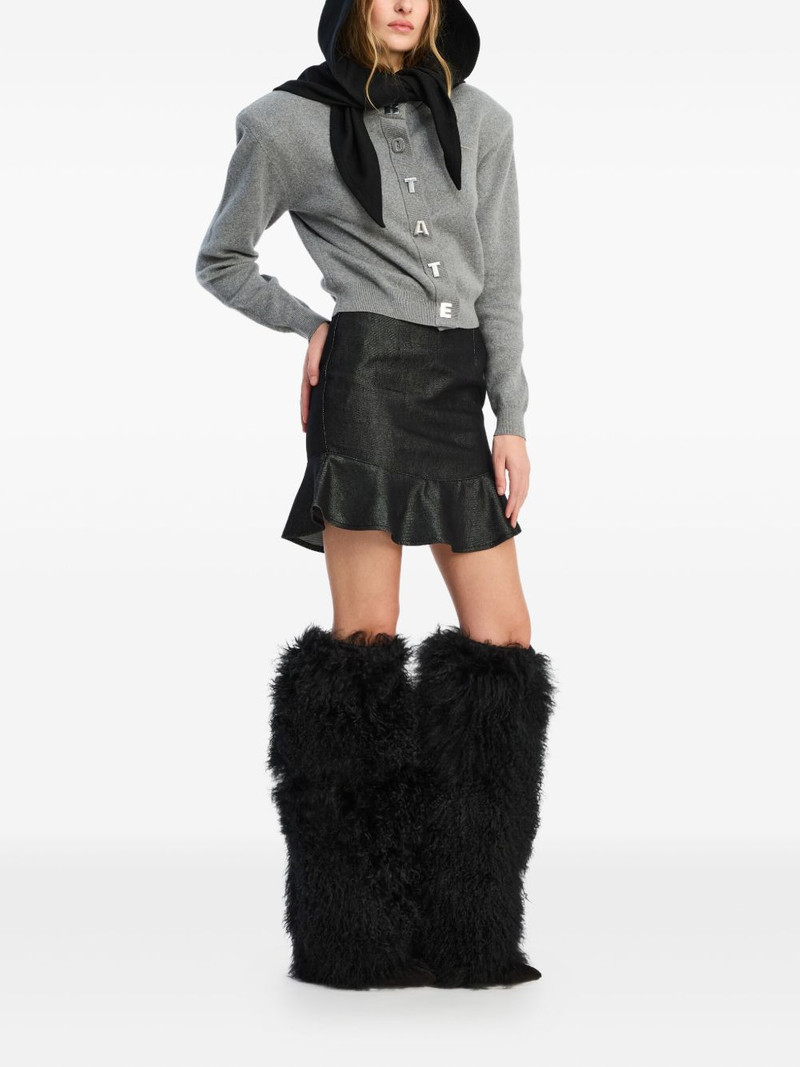 ROTATE ruffle-denim mini skirt outlook