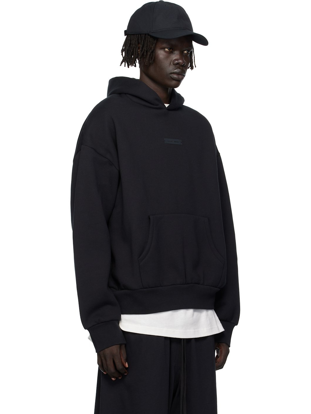 Black Classic Fit Fleece Hoodie - 2
