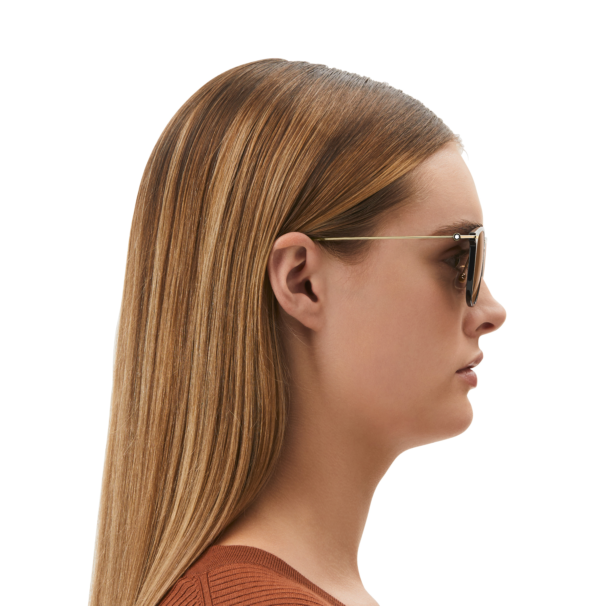 Round Sunglasses with Black Injected Frame - 5