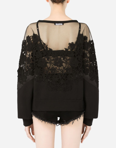 Dolce & Gabbana Jersey sweatshirt with tulle and macramé details outlook