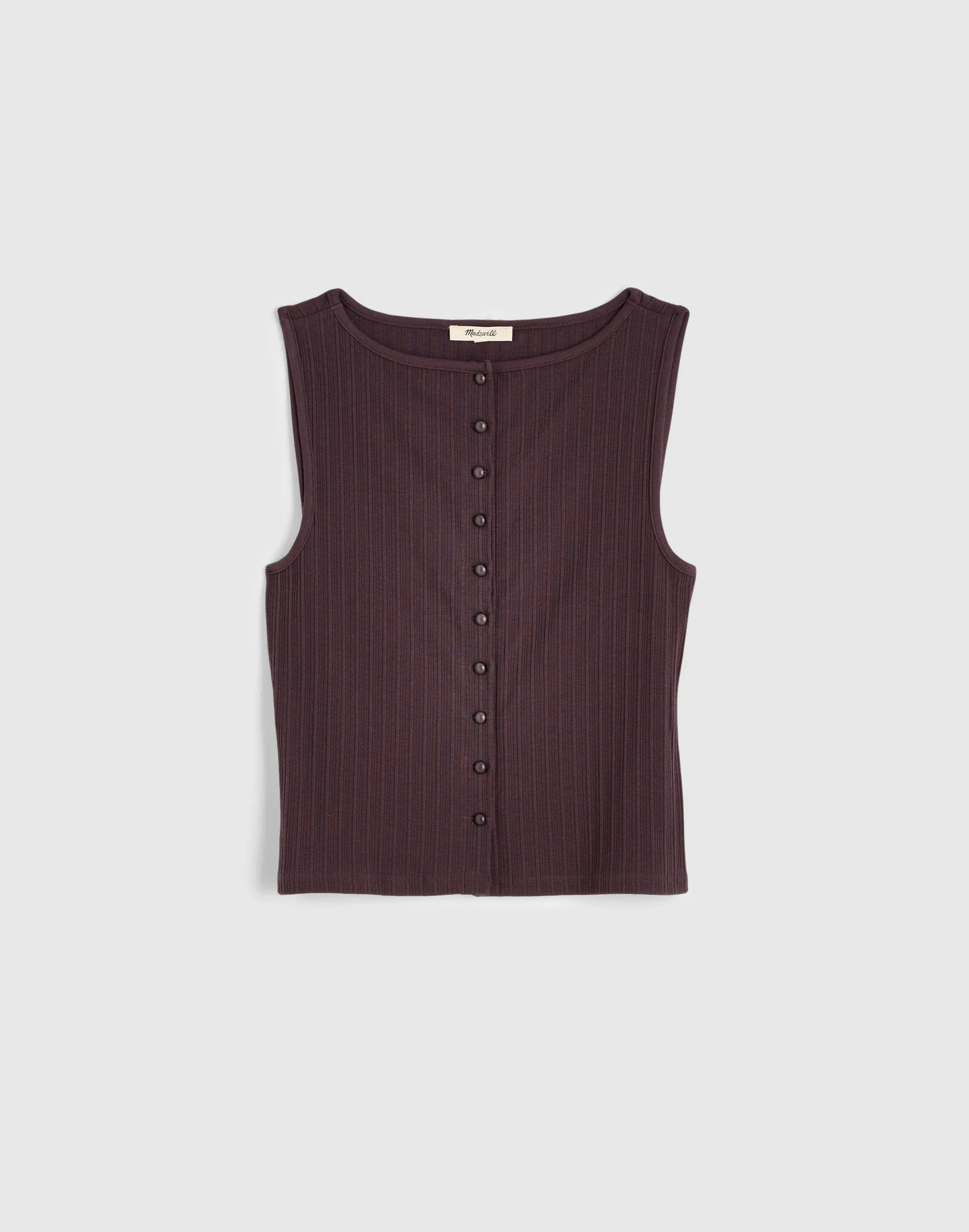 Ribbed Crewneck Shell Top - 1