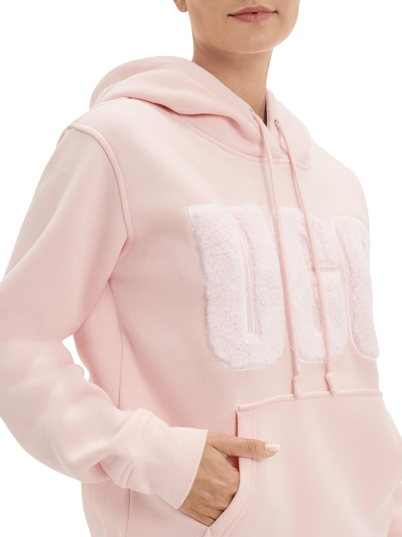 Women's Fuzzy Logo Hoodie - Lotus Blossom 4